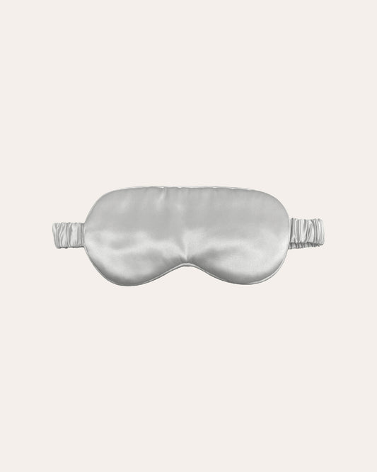 Zijden Slaapmasker van Silky Family Slaapmasker in het lichtgrijs