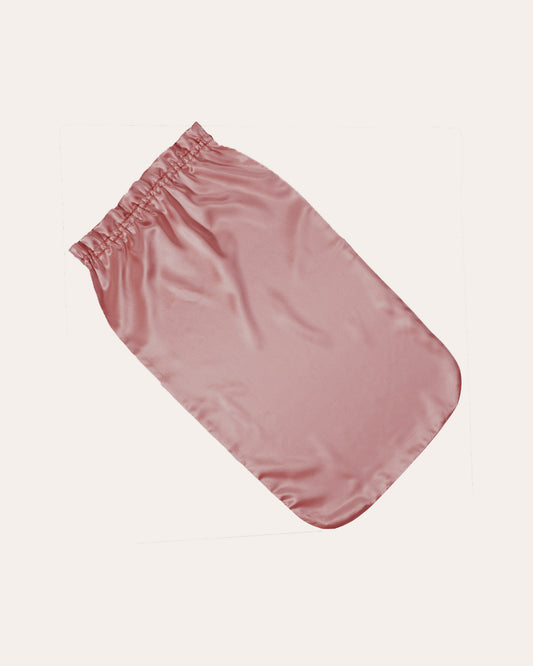 Zijden Bonnet voor lang haar in de kleur roze.