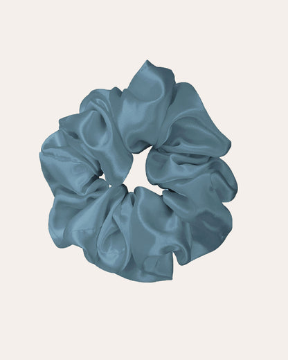 Luxe 100% moerbei Zijden Scrunchie Largein het blauw