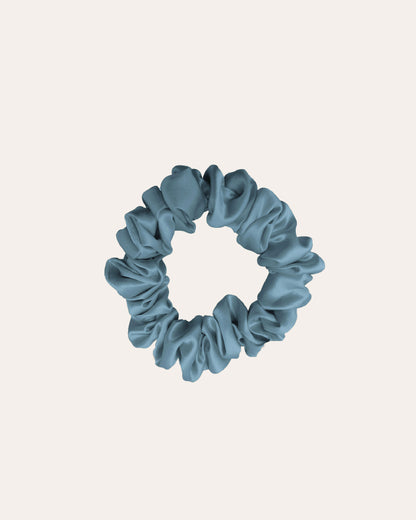 Luxe 100% moerbei Zijden Scrunchie Small in het blauw