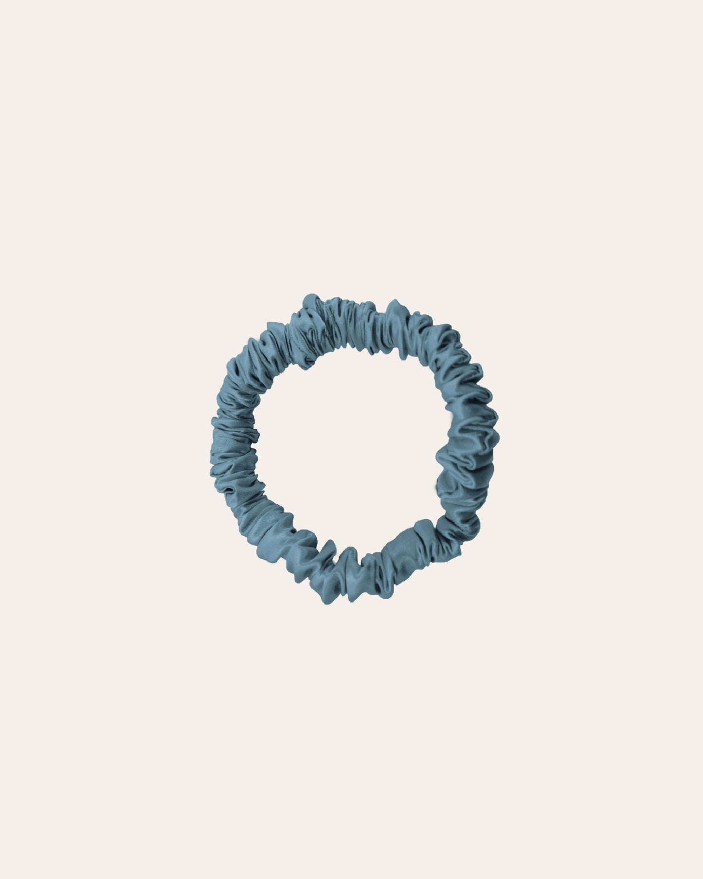 Luxe 100% moerbei Zijden Scrunchie Extra Small in het blauw