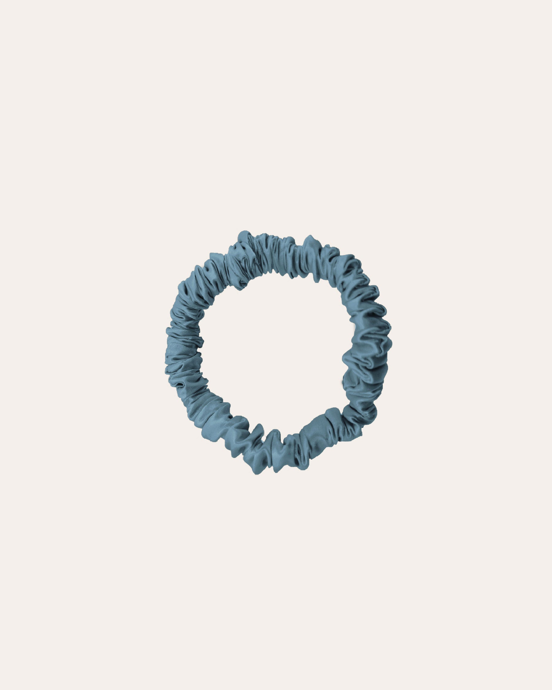 Luxe 100% moerbei Zijden Scrunchie Extra Small in het blauw