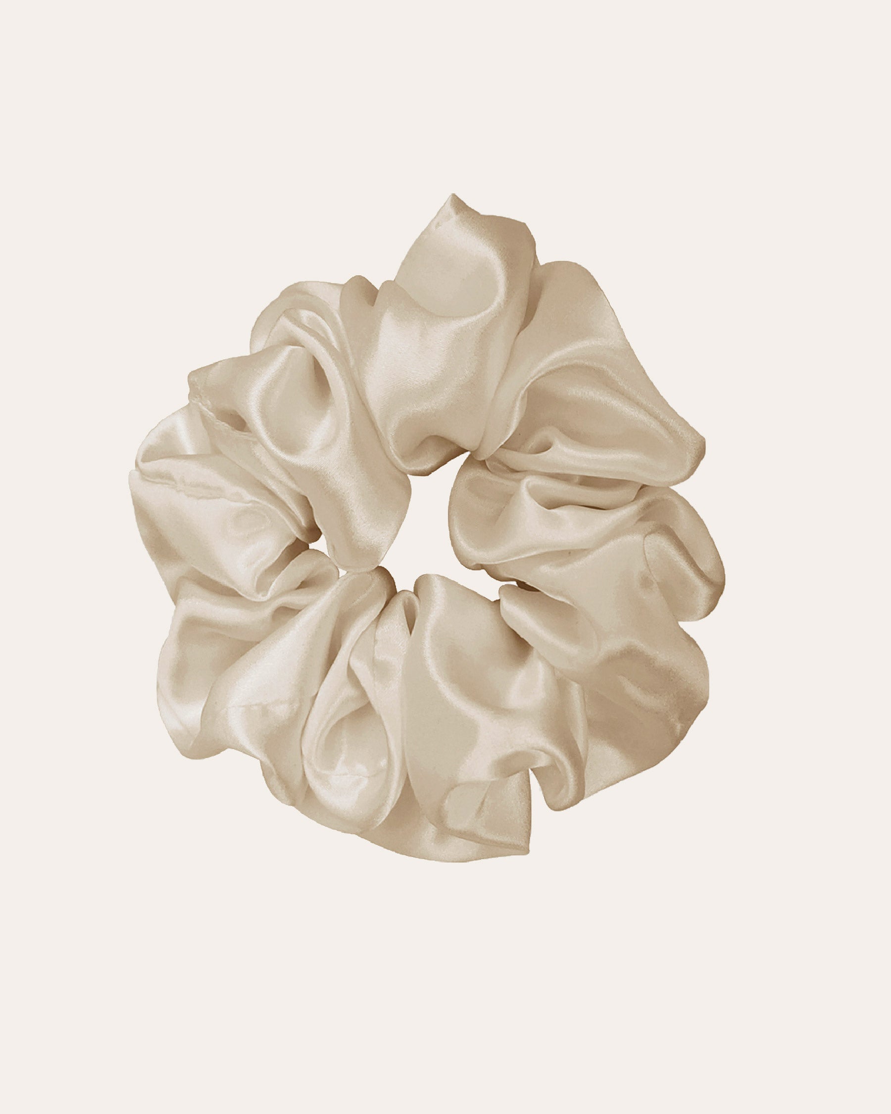 Luxe 100% moerbei Zijden Scrunchie large in het creme