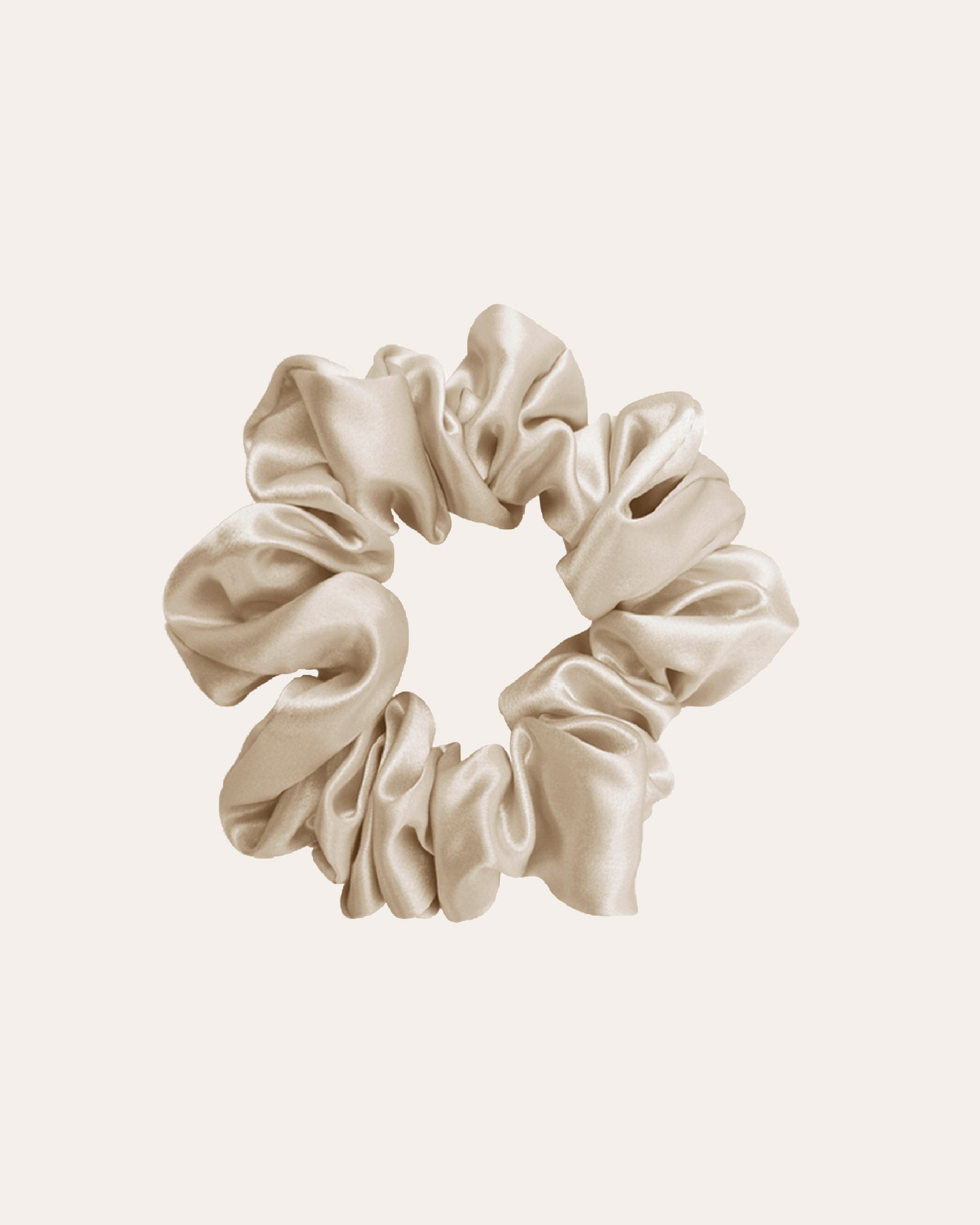Luxe 100% moerbei Zijden Scrunchie medium in het creme