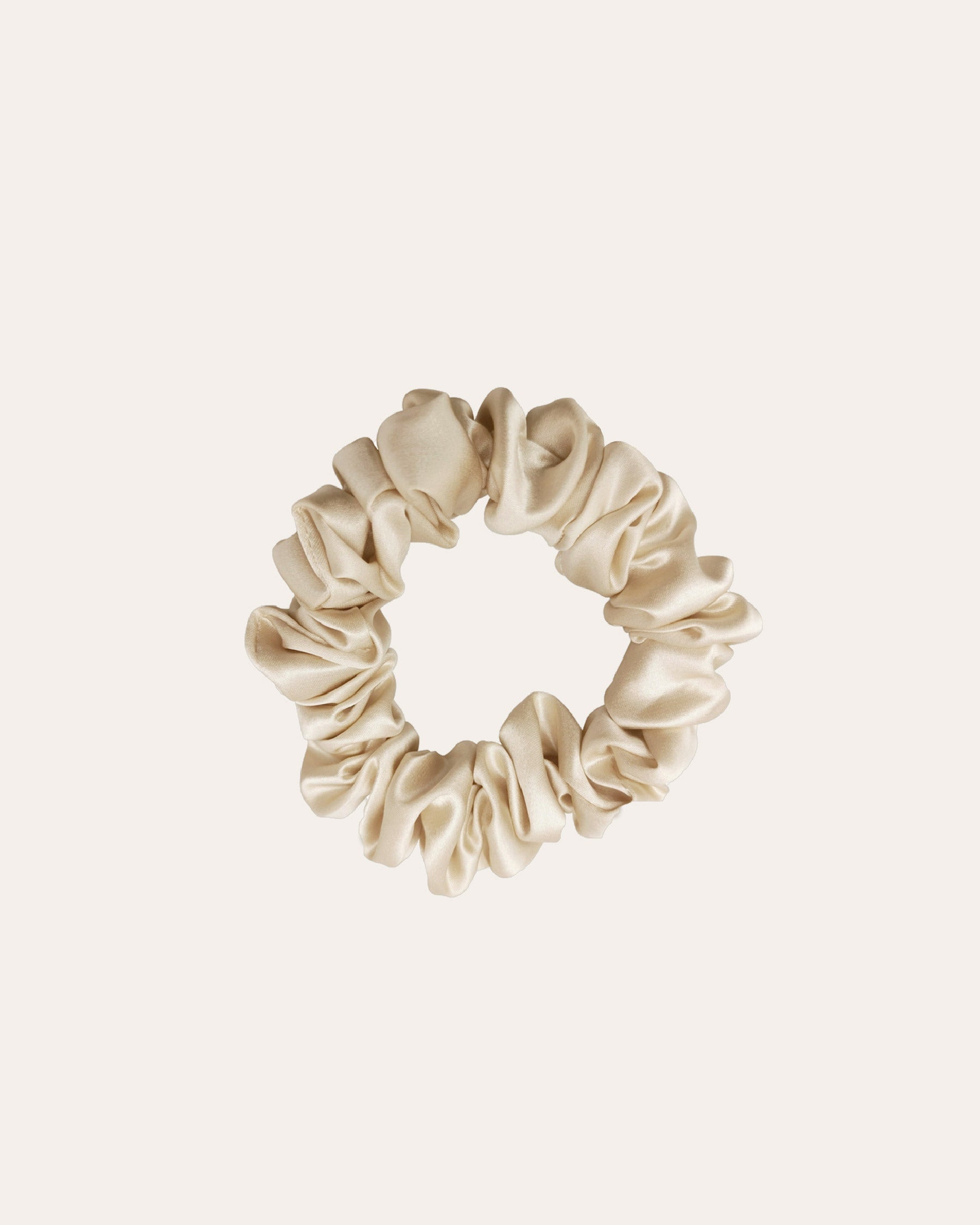 Luxe 100% moerbei Zijden Scrunchie small in het creme