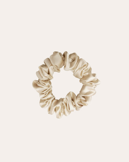 Luxe 100% moerbei Zijden Scrunchie small in het creme