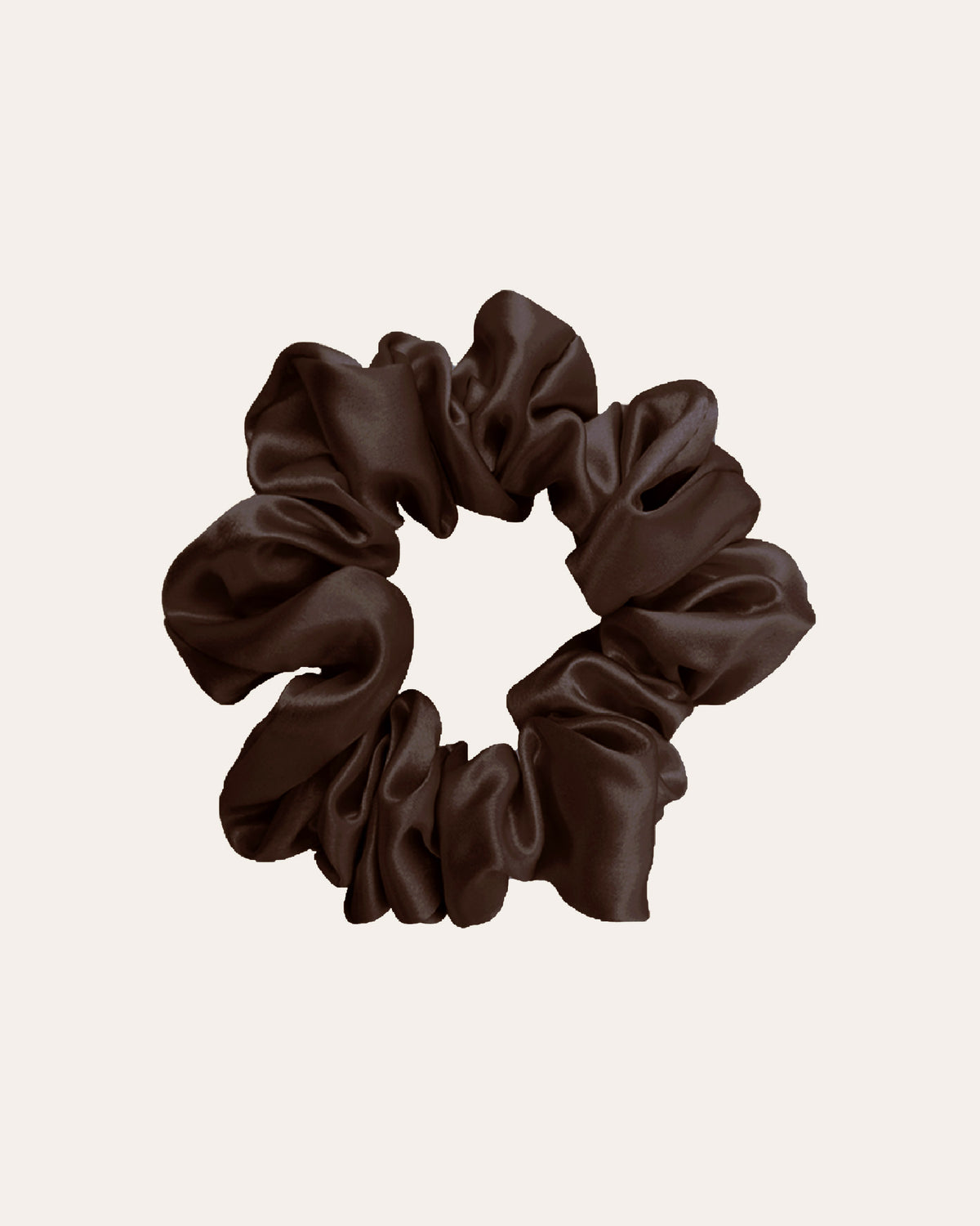 Luxe 100% moerbei Zijden Scrunchie Medium in het donkerbruin