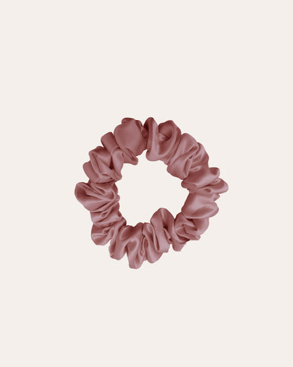 Luxe 100% moerbei Zijden Scrunchie Small in het roze elastiek